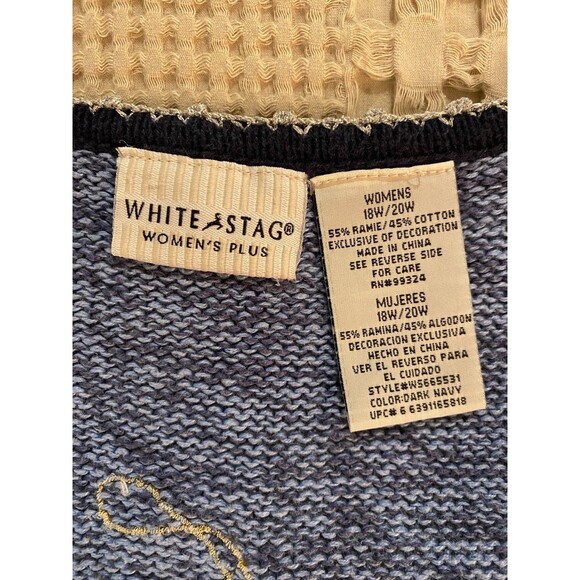 White Stag Christmas  Sweater Vest Vintage Look Size 18W - 20W Blue w/ Snowman - Picture 9 of 11